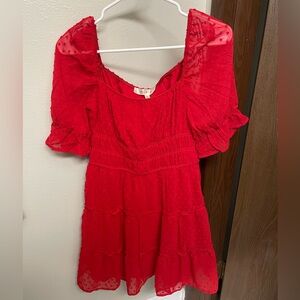 Row A Dotted Red Dress